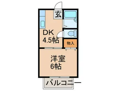 ジュネス鷺沼(1DK/1階)の間取り写真