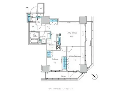パークアクシス滝野川ラ ブリーズ(2LDK/2階)の間取り写真