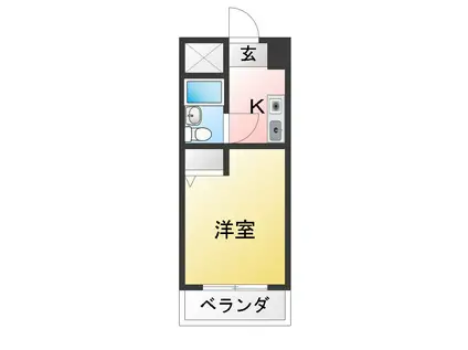 ロザール東千葉(ワンルーム/7階)の間取り写真