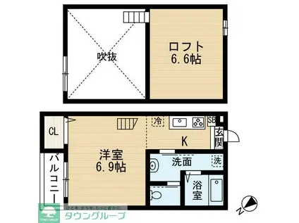 LEAF1八千代台西(ワンルーム/1階)の間取り写真