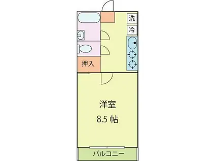 A K B杉谷6(1K/2階)の間取り写真