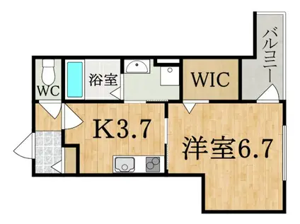 クレアール学園中(1K/3階)の間取り写真