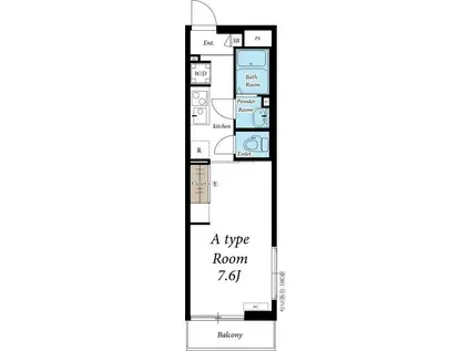 リブリ・アルカサル(1K/2階)の間取り写真