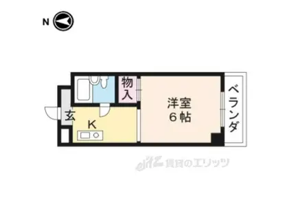 シティハウスJOY三条(1K/4階)の間取り写真