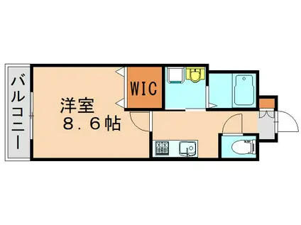 プランドール風の橋東(1K/2階)の間取り写真