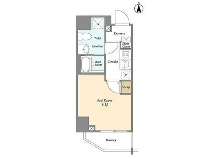 エルモサ川崎(1K/10階)の間取り写真