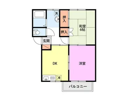 ウィング371(2DK/1階)の間取り写真