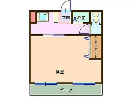 都営三田線 板橋本町 徒歩8分 広々25平米 リフォーム済 BT別(1K/1階)の間取り写真