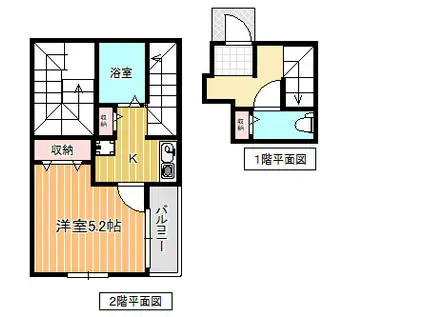 ほうれん荘(1K/2階)の間取り写真