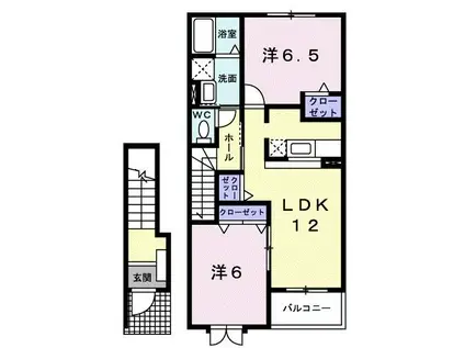 ベラヴィスタB(2LDK/2階)の間取り写真
