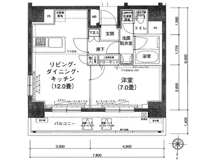 アイル イムーブル錦糸町(1LDK/9階)の間取り写真