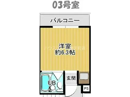 フォレストゲート市岡(ワンルーム/2階)の間取り写真