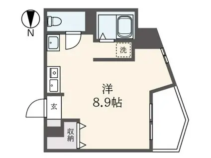 アロウレイスフレア(ワンルーム/3階)の間取り写真