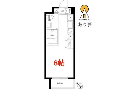 エフパークレジデンス妙蓮寺(ワンルーム/1階)の間取り写真