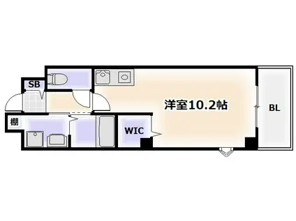 ロイヤルパーク(ワンルーム/2階)の間取り写真