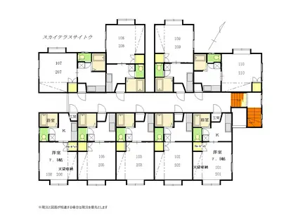 スカイテラスサイトウ(1K/1階)の間取り写真