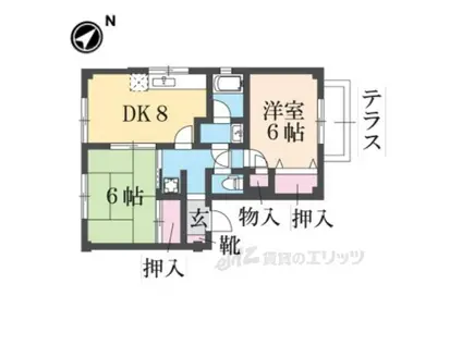 ルミナス(2DK/1階)の間取り写真