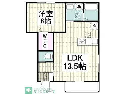 KONAYA北鎌倉(1LDK/1階)の間取り写真