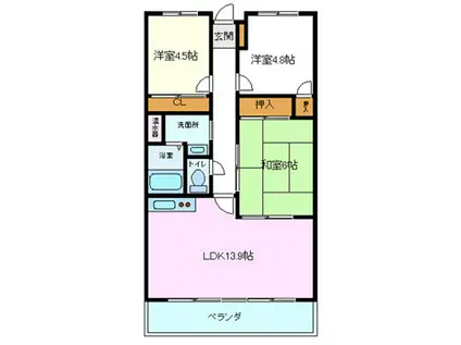 マルシオンマルジュ(3LDK/3階)の間取り写真