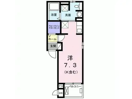 ルネ ウィスタリア(ワンルーム/3階)の間取り写真