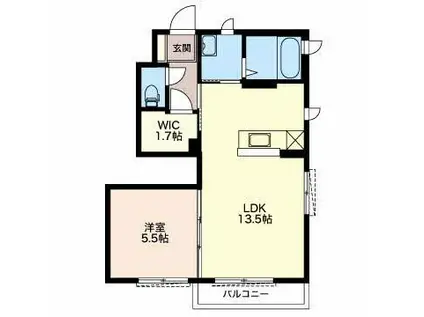 クレアーレ弐番館(1LDK/1階)の間取り写真