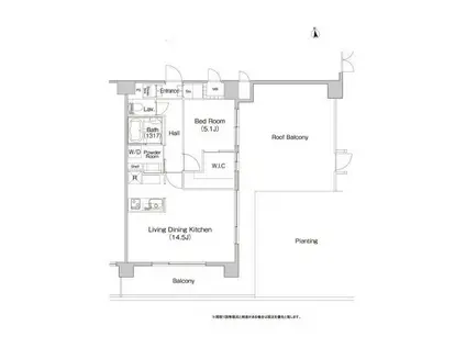コンフォリア赤羽岩淵(1LDK/8階)の間取り写真