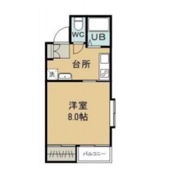 ヂュエルヤマサキ A棟(1DK/2階)の間取り写真