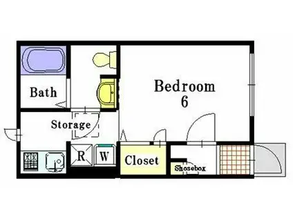 シンシア(1K/1階)の間取り写真