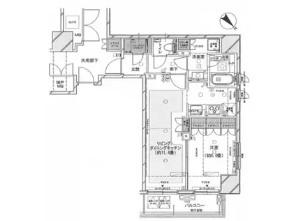 レフィール築地レジデンス(1LDK/4階)の間取り写真