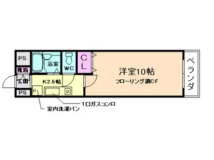 パルフェス宮山(1K/3階)の間取り写真