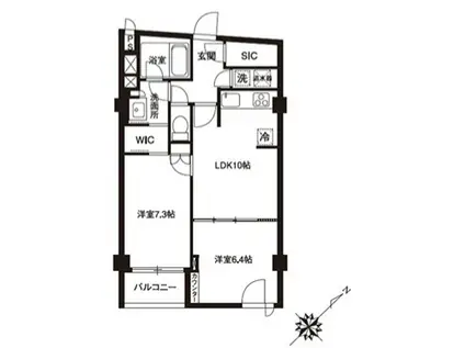 アーバンパーク代官山I(2LDK/2階)の間取り写真