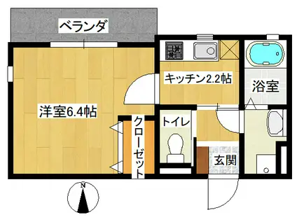 ウェルストン(1K/1階)の間取り写真