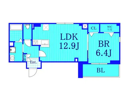 ビューノミオ(1LDK/4階)の間取り写真
