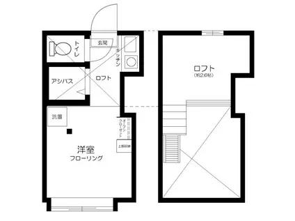 アーバンプレイス高田馬場&U(1K/2階)の間取り写真