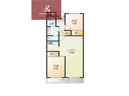 ハピネス48(2LDK/3階)の間取り写真