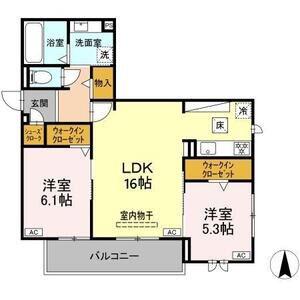江向PARK(2LDK/2階)の間取り写真