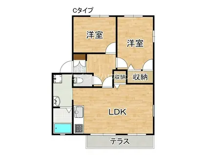 フレグランス高松(2LDK/2階)の間取り写真