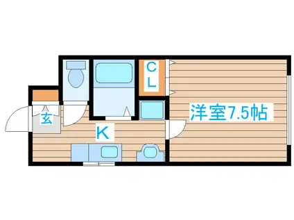 フォレストハイツ(1K/3階)の間取り写真