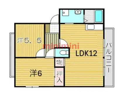 ヒルズハイツ(2LDK/1階)の間取り写真