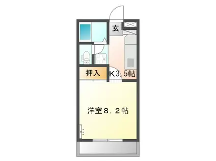 リトルガーデン(1K/4階)の間取り写真