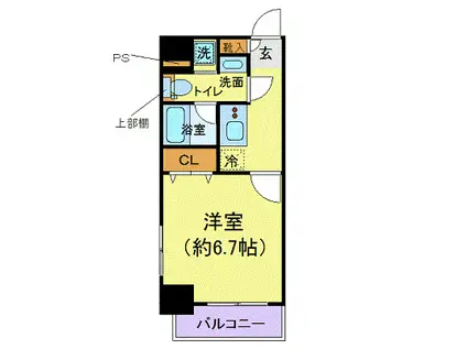 プレールドゥーク京橋(1K/3階)の間取り写真