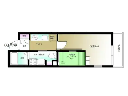 アフロディーテ(1K/3階)の間取り写真