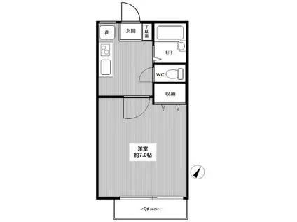 シエール荻窪(1K/1階)の間取り写真