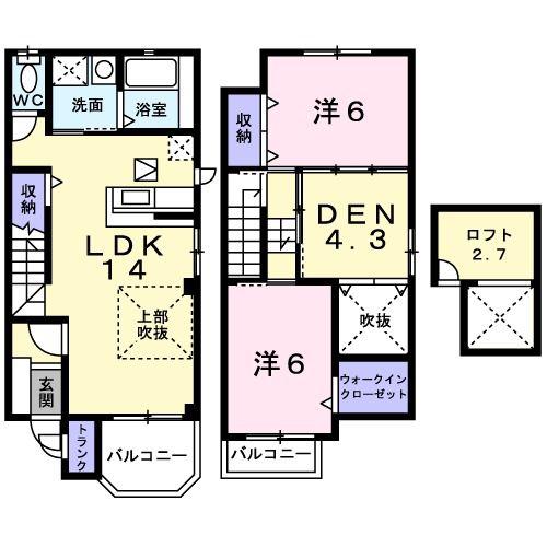 グリーンヒル(3LDK/1階)の間取り写真