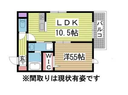 レフィーノ六甲(1LDK/1階)の間取り写真
