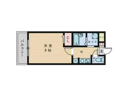 プレズ名古屋田代II(1K/1階)の間取り写真