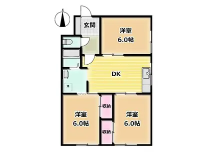 アン・ロジュマン(3DK/2階)の間取り写真