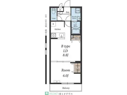 リブリ・コネクトONE(1LDK/1階)の間取り写真