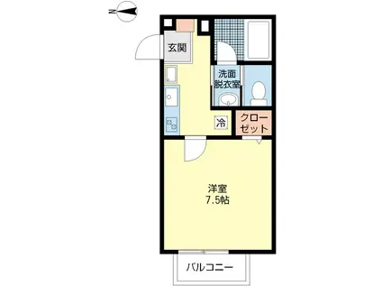 シャンブル石戸(1K/1階)の間取り写真