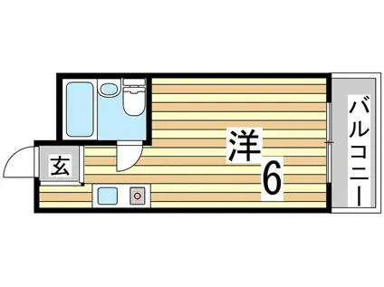 多聞台ハイツ(ワンルーム/4階)の間取り写真